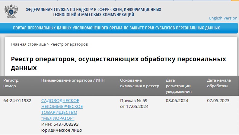 УВЕДОМЛЕНИЕ об обработке персональных данных
